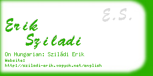 erik sziladi business card